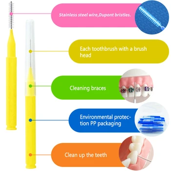 30 De Pc-Uri În Formă De L, Perie Interdentare Denta Ata Interdentara Curățătorie Ortodontice Dentare, Dintii Perie Scobitoare Îngrijire Orală Instrument