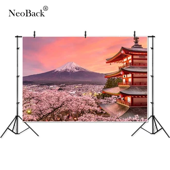 NeoBack Vinil Muntele Fuji Flori De Cires Sakura Copii Fotografie De Studio Medii Profesionale Interioară Fundaluri Foto