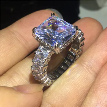 Vecalon 2019 Epocă Prințesă tăiat inel argint 925 6ct AAAAA Cz de Logodna nunta Trupa inele pentru femei Bijuterii Deget