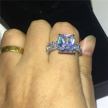 Vecalon 2019 Epocă Prințesă tăiat inel argint 925 6ct AAAAA Cz de Logodna nunta Trupa inele pentru femei Bijuterii Deget