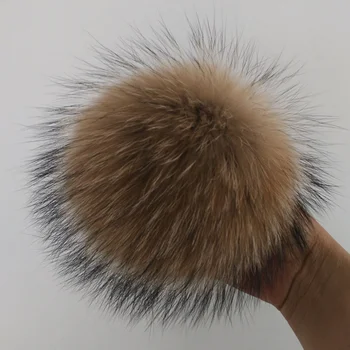 En-gros de 15 cm DIY Adevărat Naturale de Animale Hairball Pompom Blană pentru Femei, Copii Pălării Beanie Chiar Raton Mare Minge de Păr