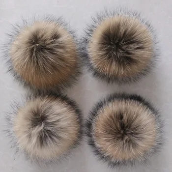 En-gros de 15 cm DIY Adevărat Naturale de Animale Hairball Pompom Blană pentru Femei, Copii Pălării Beanie Chiar Raton Mare Minge de Păr