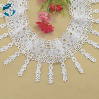 3yards 10cm poliester alb broderie dantelă franceză panglica dantelă ghipura material diy ornamente dantelă de nunta Accesorii de cusut#3834