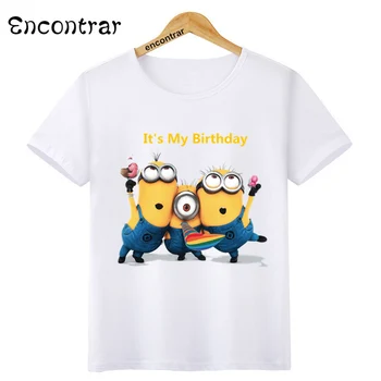 Copiii Fericiți de Ziua de NUME a Imprima O-Gât Topuri Desene animate Tricou Tricouri Stil de Vara pentru Copii T-Shirt Băiat/Fată amuzant Îmbrăcăminte,HKP3082