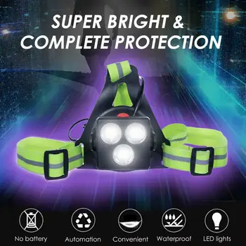 Sporturi de Noapte de Funcționare Piept de Lumină Lumina de Noapte de Funcționare de Siguranță lampa de control USB de Încărcare fază Reglabil Si Reflector