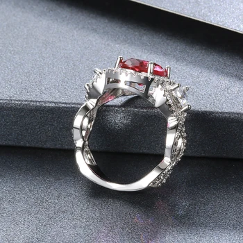 Rainbamabom Epocă 925 Argint Solid Ruby Piatră Prețioasă Nunta Logodna Diamante Inel De Trupa De Nunta En-Gros Bijuterii Fine