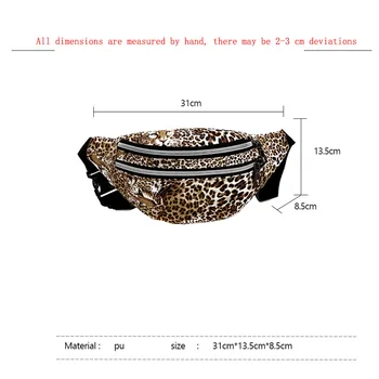 2020 Noua Moda Femei Borseta Leopard Design De Talie Mica Punga 3 Pungă Cu Fermoar La Piept Curele Geanta Brand În Aer Liber, Telefon Pungă
