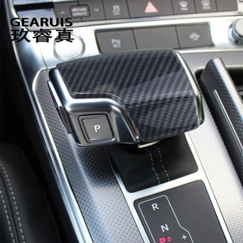 Styling auto din fibra de Carbon Consola Schimbatorului de viteze se Ocupe de Acoperire Cadru Pentru Audi A6 C8 A7 Interior Auto Gear Shift Knob Autocolante Cap Tapiterie