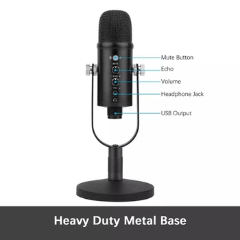 Metal USB Microfon Condensator Microfon de Înregistrare Pentru Laptop Windows Cardioid Studio de Înregistrare de Voce, Voice Over, YouTube Tik tok
