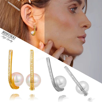 Missvikki Delicate de Argint 925 Drăguț Perle Cercei Bijuterii pentru Femei Mireasa Nunta Fată de zi cu Zi Super-Cadou Doamnelor 2020