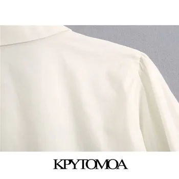 KPYTOMOA Femei 2020 Moda Broderii Tubulare Ciufulit Bluze Vintage Lungi Manseta Maneci Femei Tricouri Blusas Topuri Chic