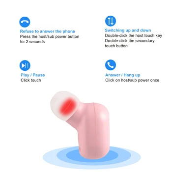 Fără Fir Bluetooth Casti Handsfree Mini Muzică Sport Căști Cu Microfon Roz Calculator Căști Pentru Smartphone Apple Fata