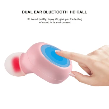 Fără Fir Bluetooth Casti Handsfree Mini Muzică Sport Căști Cu Microfon Roz Calculator Căști Pentru Smartphone Apple Fata