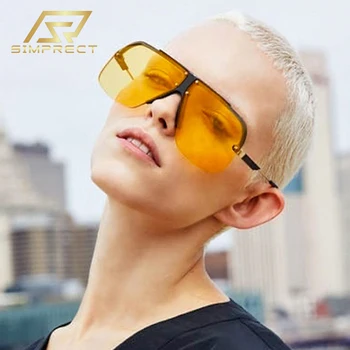SIMPRECT 2021 Epocă Pilot ochelari de Soare pentru Femei Brand Designer de Moda Gradient Supradimensionat Ochelari de Soare Barbati UV400 Nuante Pentru Femei