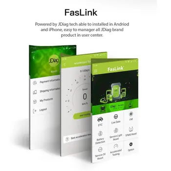 JDiag FasLink M1 Cititor de Cod Pentru Wechat Pentru Android Telefon Portabil OBD2 Scanner Auto Instrument de Diagnosticare