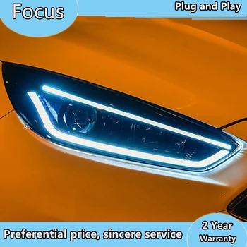 Auto styling caz pentru Ford Focus Faruri-2018 se Concentreze Faruri Faruri LED DRL Lentilă Fascicul Dublu ASCUNS