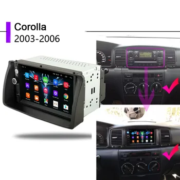7 Inch 2 Din Masina Radio Player Multimedia Unitate Cap cu Cadru Pentru Toyota Corolla 2003 2004 2005 2006 Android Auto Stereo