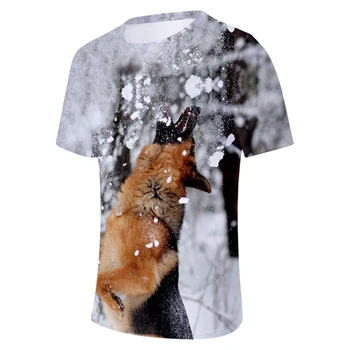 2020 Desene animate Personalitate Câine Bărbați T-shirt de Moda Amuzant Animal de Uzură în aer liber O-gât Ciobanesc German Model Mare de Bărbați îmbrăcăminte
