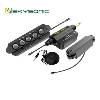 Skysonic WR2 Wireless Plus Vibrații de Preluare Folk Chitara Acustica Gratuit Gaura Bluetooth Plus Șoc Amplificator de Sunet Gaura de Preluare