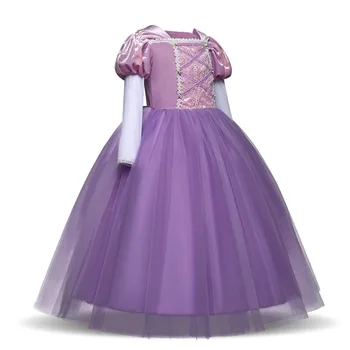 Fantezie Încurcat Violet Rol-joc Rochii pentru Fete Fata Sifon maneca Lunga-Rochie de Printesa pentru Copii de Halloween Costum de Crăciun