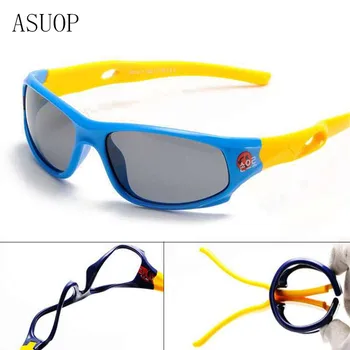 TR90 Clasic Silicon pentru Copii ochelari de Soare Moda Internațională de Design de Brand de Polarizare Ochelari UV400 ochelari de Soare Patrati