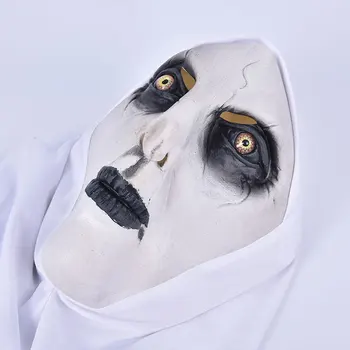 Călugărița Groază Masca Cosplay Valak Înfricoșătoare Măști De Latex Cu Văl Cască Integrală Petrecere De Halloween Elemente De Recuzită