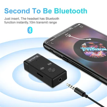 5.0 Receptor Bluetooth Bass Audio Noise Cancel Stereo Pentru Masina de Muzică Audio Aux de Casti Cu Clip de 3,5 mm Adaptor AUX