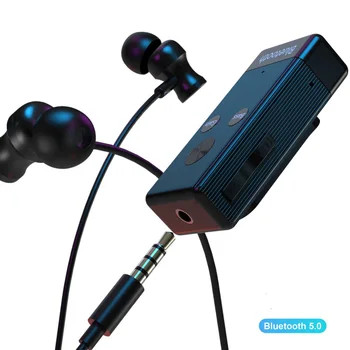 5.0 Receptor Bluetooth Bass Audio Noise Cancel Stereo Pentru Masina de Muzică Audio Aux de Casti Cu Clip de 3,5 mm Adaptor AUX