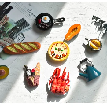 Nordic ins bionic alimente frigider inserați codul magnetic personalitate creatoare de desene animate drăguț 3d ornamente decor magnetice magneți