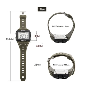 2021 Bărbați Ceas Sport Digital cu Led Multifuncțional Alarmă, Cronograf rezistent la apa 5ATM de Fundal Pătrat Bărbați Ceasuri Relogio Masculino