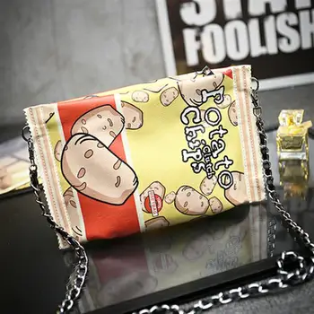 Moale HARAJUKU cartofi chips-uri de zi ambreiaj sac de mesager gustări telefon mobil monedă pungă geantă de mână pentru femei