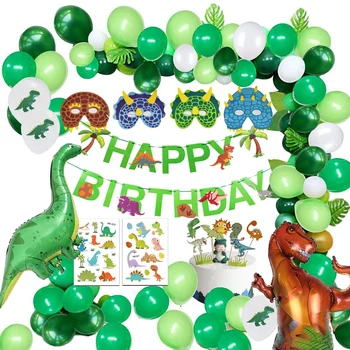 Dinozaur Decoratiuni Partid Dino Balon Arc Ghirlanda Baloane Verzi Arc Kit Pentru Copii Copil de Dus Băiatul 1st Birthday Party Decor