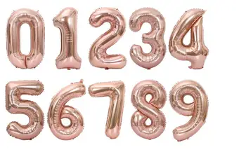 300pc 40 inch Numărul Folie Balon Mare Rainbow Rose Gold Silver Digital Baloane petrecere de ziua decor copii Baby shower Consumabile