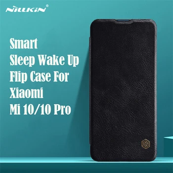 Pentru Xiaomi Mi 10 Pro Caz Flip Nillkin Qin Vintage Din Piele Flip Cover Carte De Buzunar Portofel Caz Pentru 10 Km Cu Somn Inteligent Serviciu De Trezire