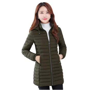 Toamna iarna nou în jos jacheta de bumbac de moda pentru femei plus dimensiune slim subțire strat de bumbac doamnelor mediu-lung jachete femei palton