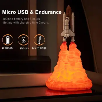 Imprimare 3D Dragon de Foc Lava Lamp Decor Creativ Racheta Lumini LED Noapte Lumină Lampă de Masă pentru Copii Cadouri