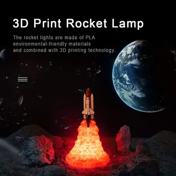 Imprimare 3D Dragon de Foc Lava Lamp Decor Creativ Racheta Lumini LED Noapte Lumină Lampă de Masă pentru Copii Cadouri