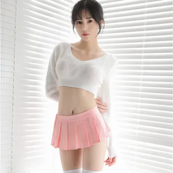 Sexy fusta 2020 Solid de culoare frumoasă studentă de 18 cm Fese Elastice saia fusta plisata mini-fuste femei jupe femme faldas Japonia