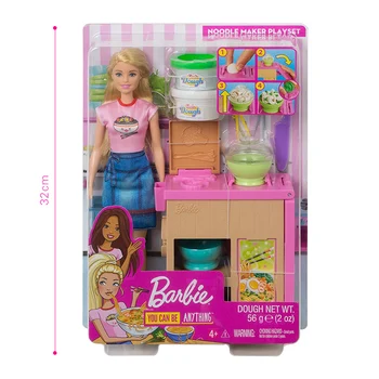 Original Păpuși Barbie Filtru de Tăiței Bar cu Accesorii Papusa pentru Fete Bucătar-șef de Playset Jucarii pentru Fete Interactive Juguetes