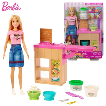 Original Păpuși Barbie Filtru de Tăiței Bar cu Accesorii Papusa pentru Fete Bucătar-șef de Playset Jucarii pentru Fete Interactive Juguetes