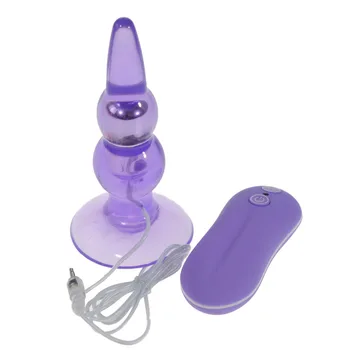 Plăcerile anale Jelly Butt Plug - 10 viteza violet Becuri Sonda cu ventuze de bază, cel Mai bun Anal Vibrator jucarii speciale pentru incepatori