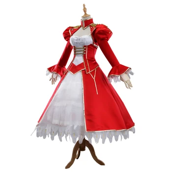 FGO Soarta/EXTRA Cosplay Roșu Sabie Artoria Pendragon Nero Cosplay Costum Roșu Rochie de Costume de Crăciun