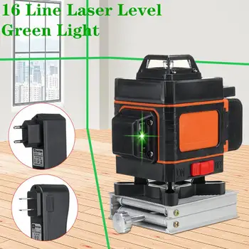 16 Linii Laser la Nivelul 4D Lumina Verde LED Auto Nivelarea De 360° Rotativ Măsura pe Orizontală pe Verticală Crucea de Control de la Distanță