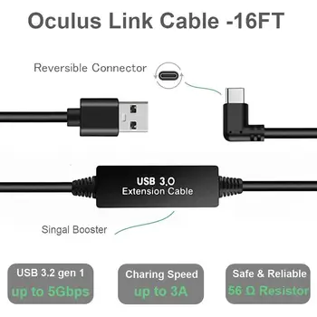 5m VR Cablu prelungitor USB3.0 Stabil Linie de Date de Tip A-C set de Căști USB Cablu Pentru Oculus Quest Link-ul Oculus Rift-S VR Accesorii