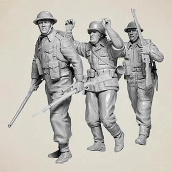 1/35 Un soldat Britanic capturat Trei oameni Militar scena combinație kit Figura soldați GK temă Militară Neacoperite de Nici o culoare