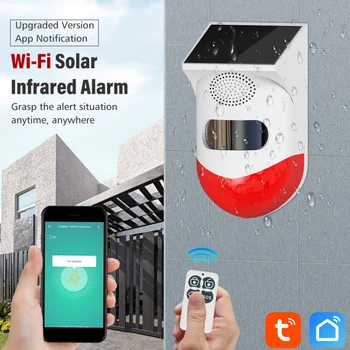 Tuya Wifi Detector De Infraroșu Smart Solar Alarma Tuya Notificare App Control De La Distanță De Securitate Acasă În Aer Liber, Solar Alarmă Infraroșu