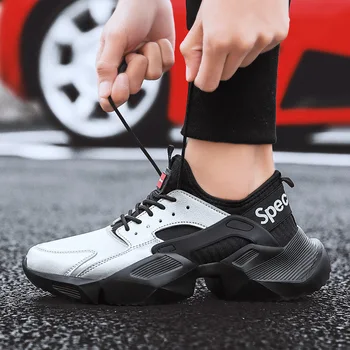 Negru Pantofi De Moda 2019 Bărbați Înălțimea Creșterea Pantofi Casual Alb Non-Alunecare Respirabil Gros Talpa Indesata High Top Adidași