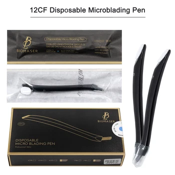 10buc Machiaj Permanent Pen Microblading Mașină de Tatuaj Pentru Sprancene Tatuaj Manual de Arme 7/9/12/14/16/18CF 14/12/18U Lama Ace