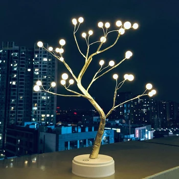 LED Noapte Lumina Pom de Craciun Mini Sârmă de Cupru Ghirlanda Lampa Desktop Acasă Decor de Lumină Lampă de Masă Astru Vacanta de Iluminat