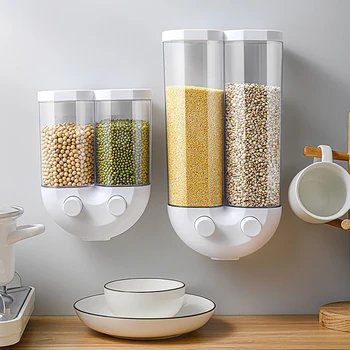 Transparent Sigilat Cutie de Depozitare Cereale Container pentru Alimente de uz Casnic Instrumente de Bucatarie de Perete Uscat Cereale Pot Orez Fasole Dozator